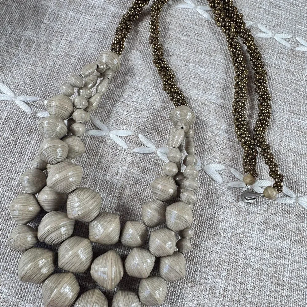 Chunky Paper Beads Necklace